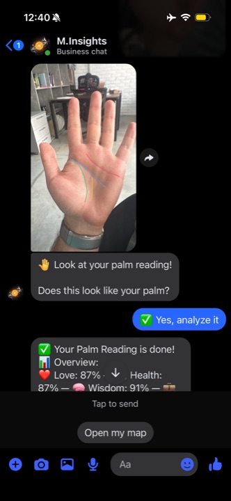 Palm photo analysis and a personal result